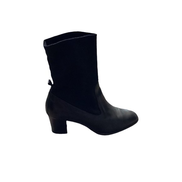 PAUL GREEN Women's Black Leather Almond Toe Block Heel Boots-Size 6 - Picture 11 of 16